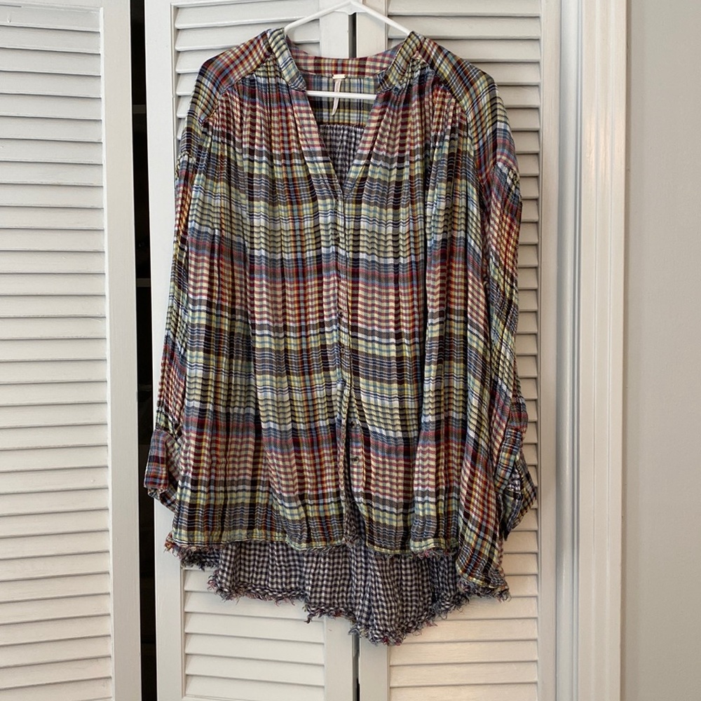 Plaid free people top